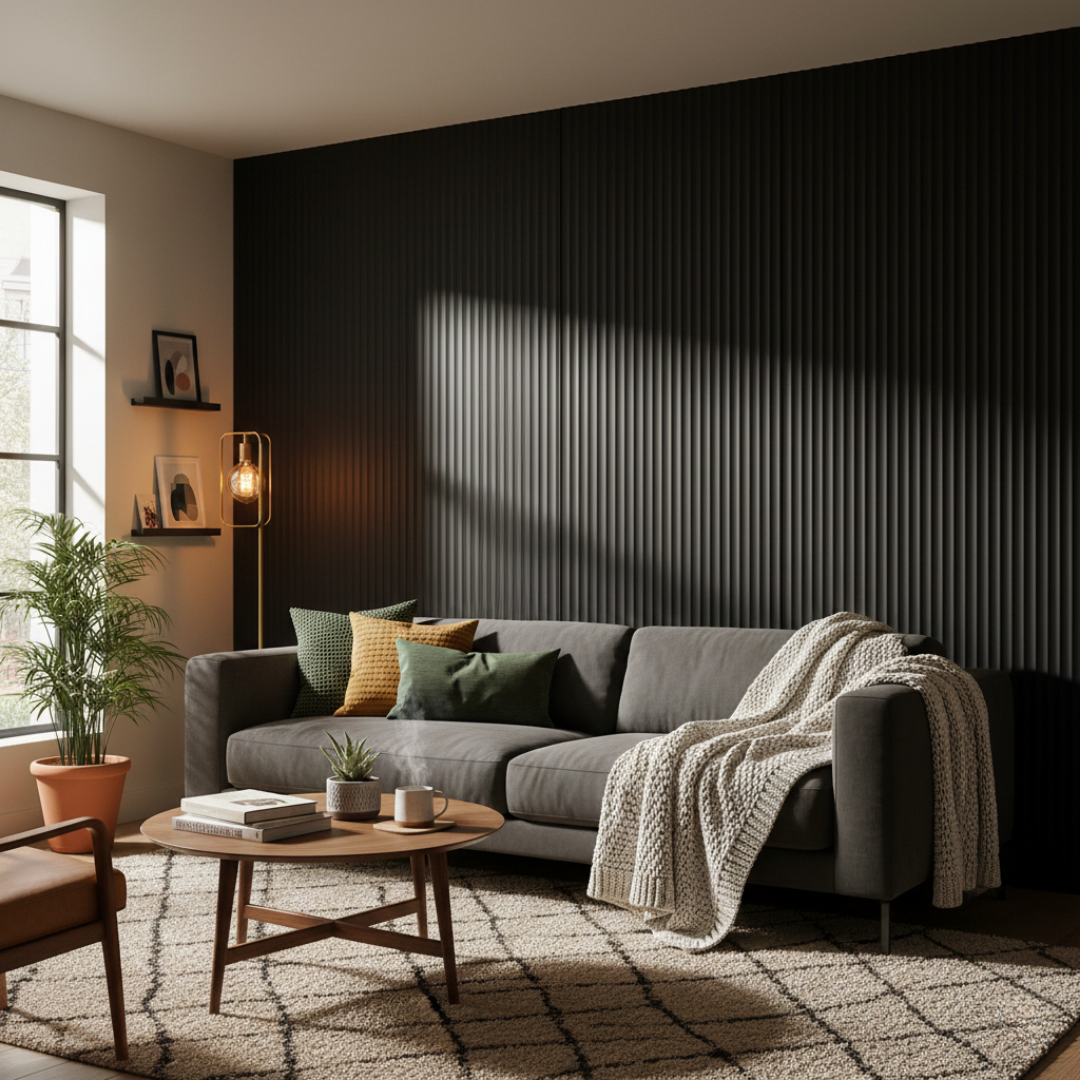 Mirror Fluted Cladding Fluted Wall Cladding Panels - Set of 10
