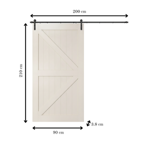 Evara Barn Door (210 cm x 90 cm x 3.8 cm) - 2m Track Kit Included