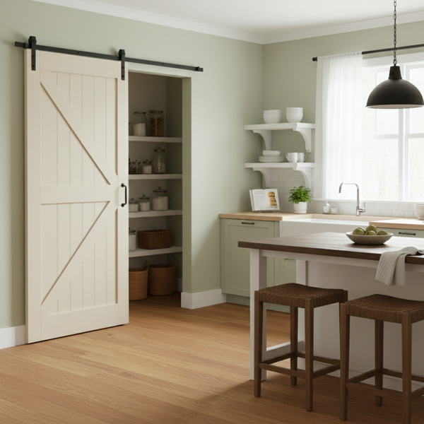 Evara Barn Door (210 cm x 90 cm x 3.8 cm) - 2m Track Kit Included