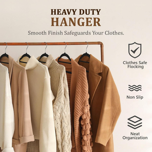 Noir Non-Slip Velvet Hangers - Set of 50