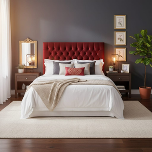 Praline Velvet Tufted Diamond Headboard