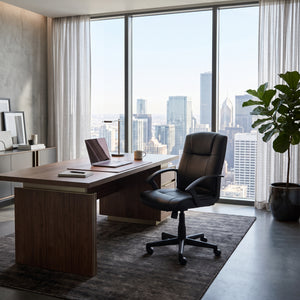 Ergonomic PU Leather Office Chair with Adjustable Height