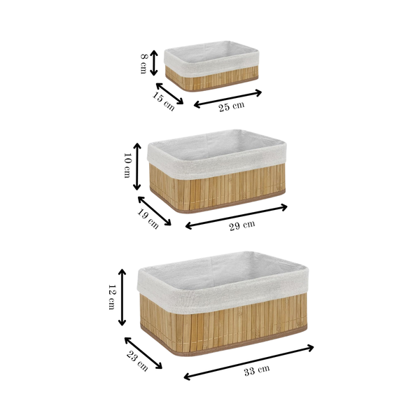 Marlow Bamboo Basket - Set of 3