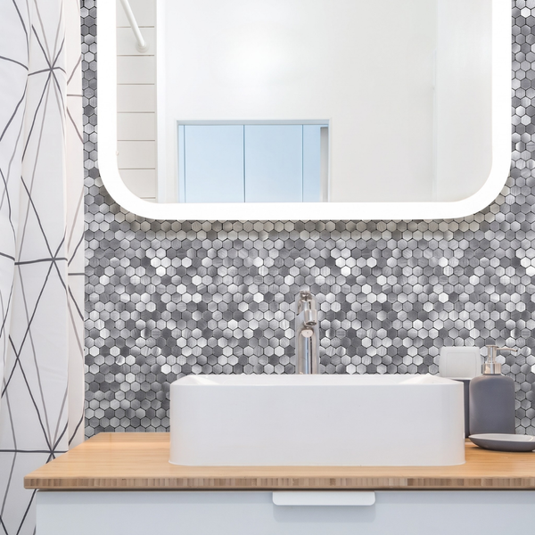 Monochrome Peel & Stick Tiles - Set of 10