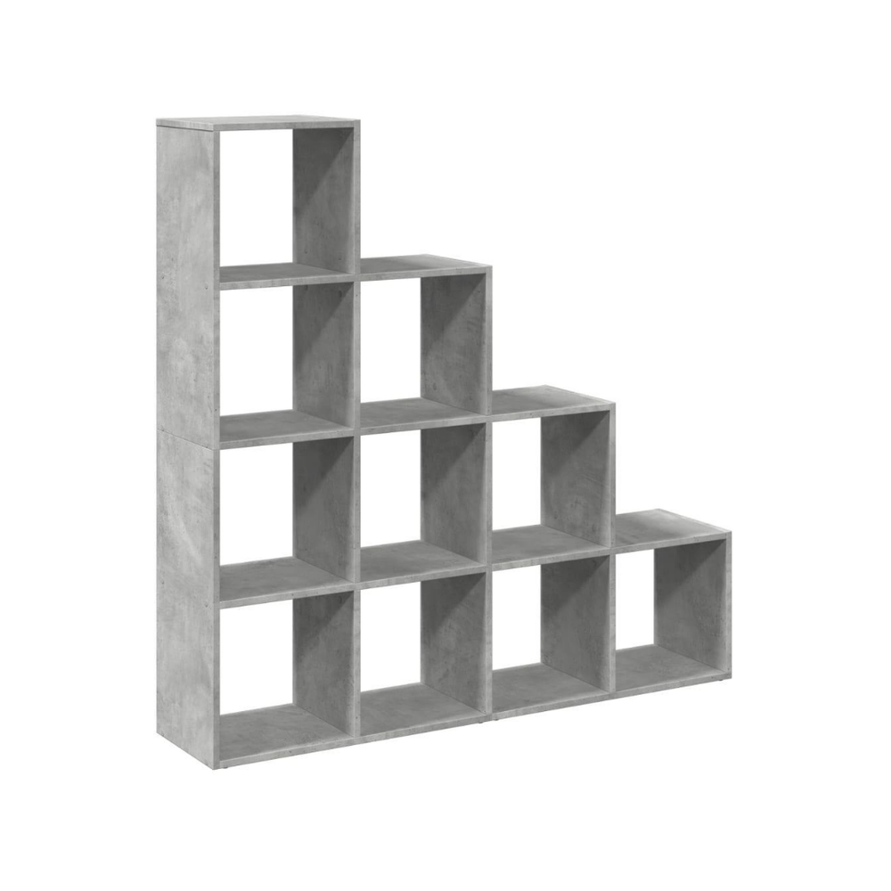 Modular 10-Cube Staircase Display Shelf