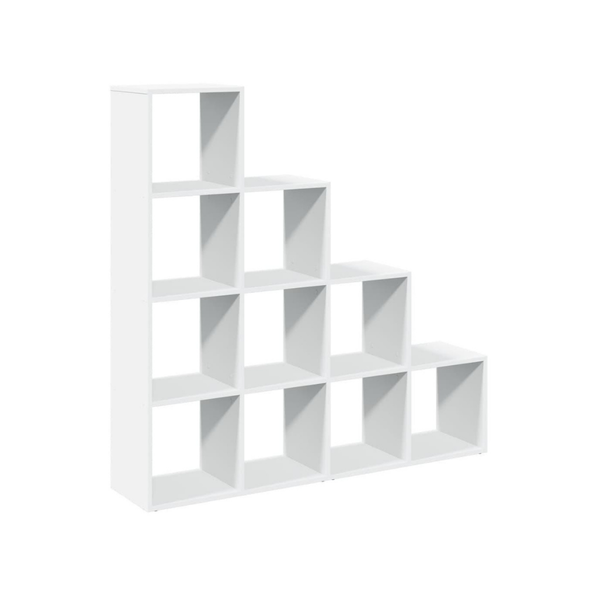 Modular 10-Cube Staircase Display Shelf