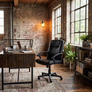 Ergonomic PU Leather Office Chair with Adjustable Height