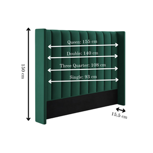 Lucera Velvet Winged Panel Headboard