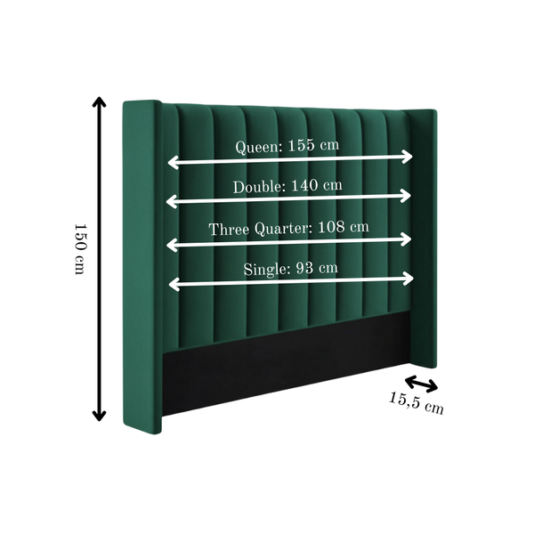 Lucera Velvet Winged Panel Headboard