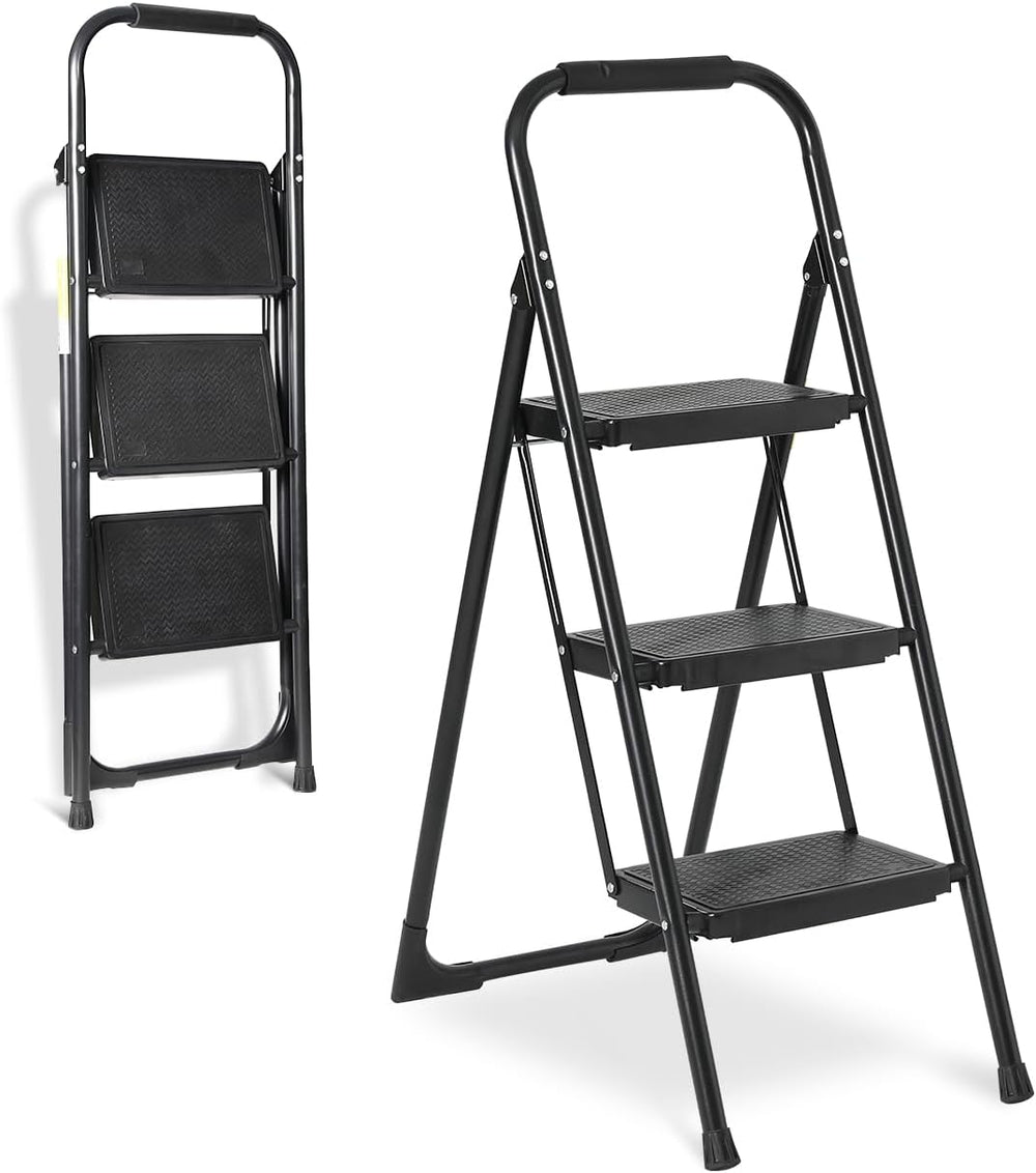 AscendPro 3-Step Foldable Steel Ladder