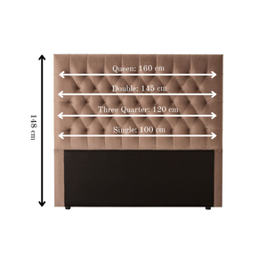 Praline Velvet Tufted Diamond Headboard