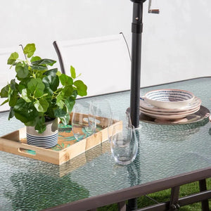 Glass-Top Patio Dining Table