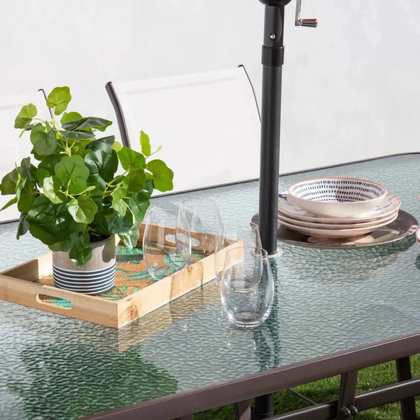 Glass-Top Patio Dining Table
