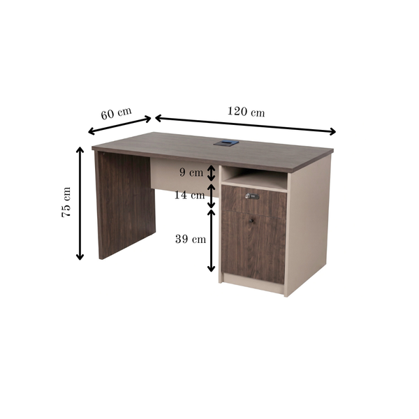 Kallisto Silkwood Study Desk with Storage