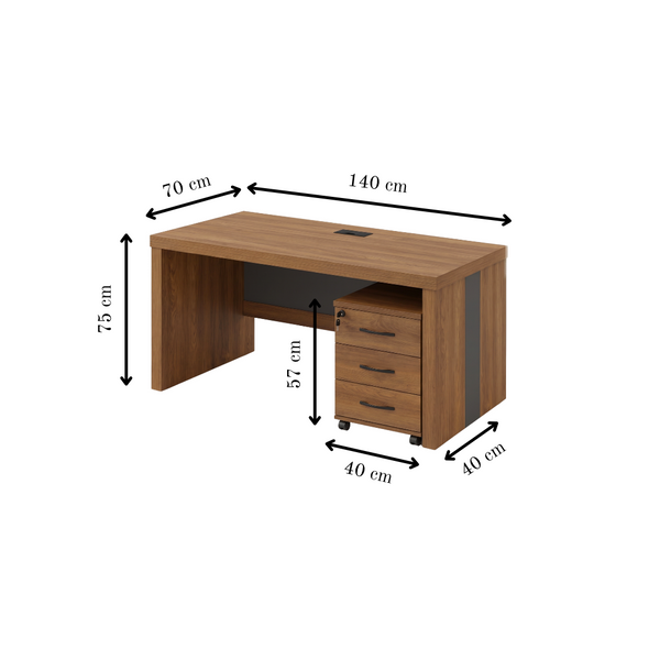 Ferro Office Desk with Cabinet