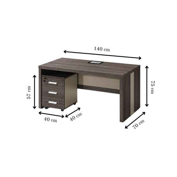 Kallisto Silkwood Three Drawer Office Desk
