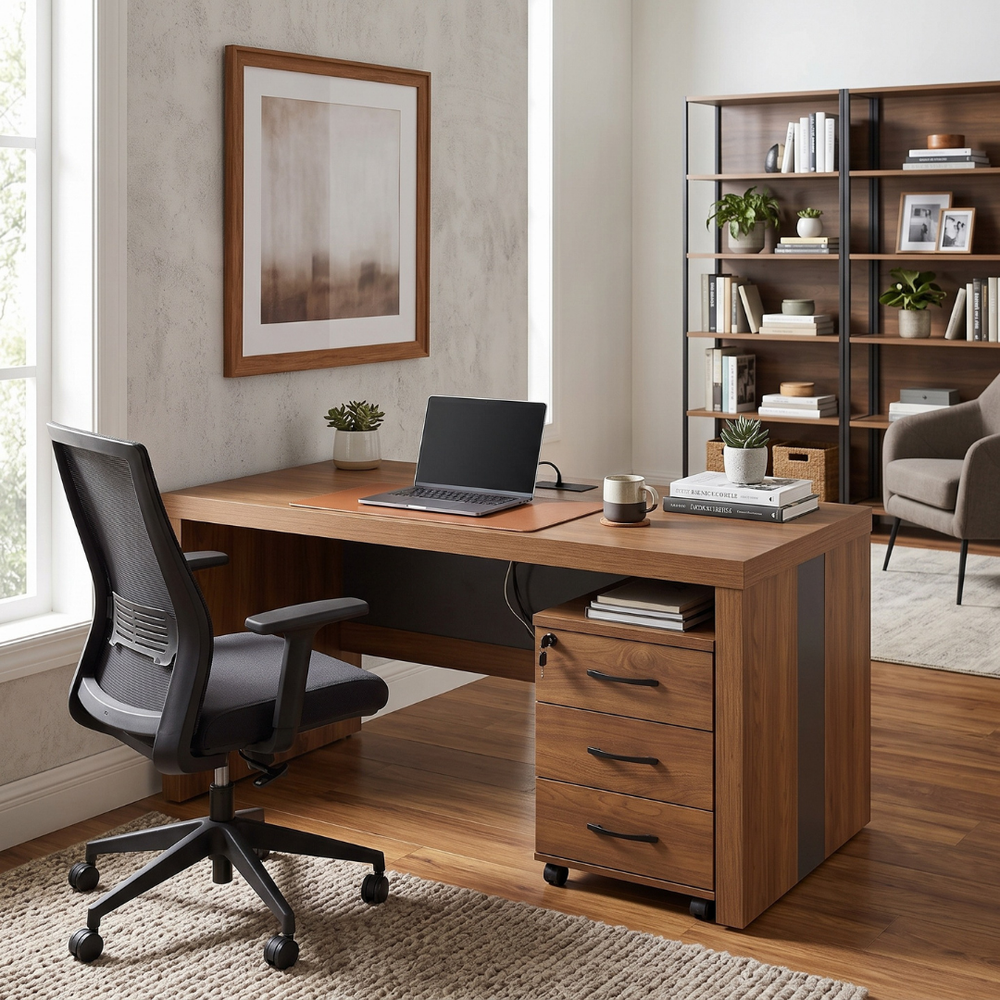 Ferro Office Desk with Cabinet