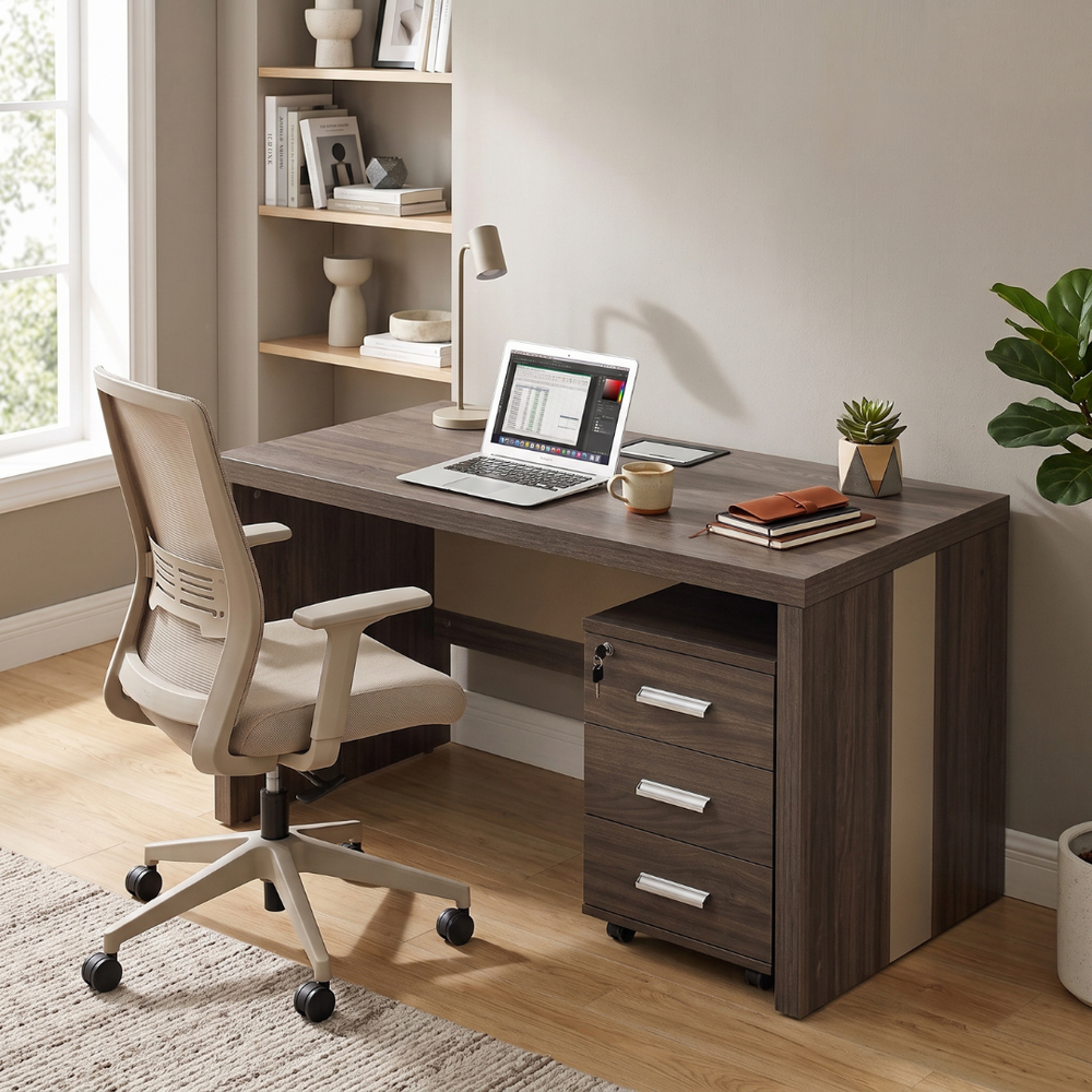 Kallisto Silkwood Three Drawer Office Desk