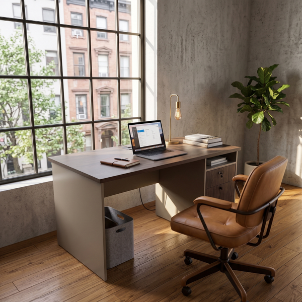 Kallisto Silkwood Study Desk with Storage