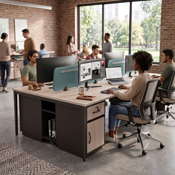 Ironwood Dual Sided Office Desk