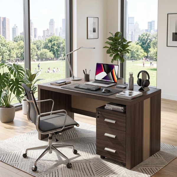 Kallisto Silkwood Three Drawer Office Desk
