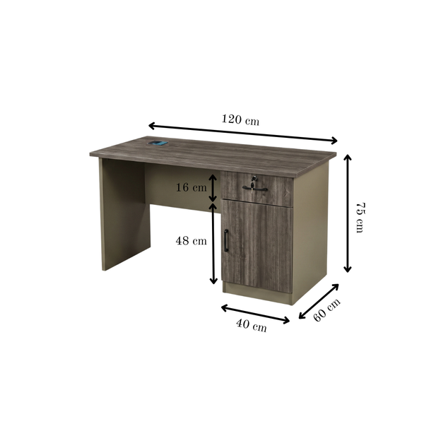Kallisto Silkwood Study Desk with Cabinet