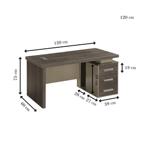 Kallisto Silkwood Executive Desk with Drawers