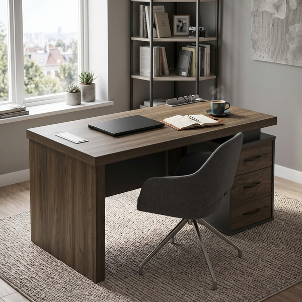 Ferro Executive Desk with Drawers