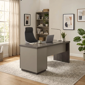 Kallisto Silkwood Office Desk with Pedestal