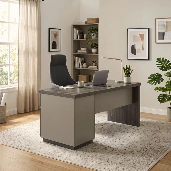 Kallisto Silkwood Office Desk with Pedestal