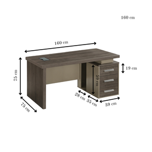 Kallisto Silkwood Executive Desk with Drawers