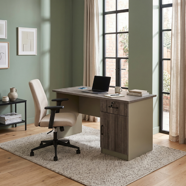 Kallisto Silkwood Study Desk with Cabinet