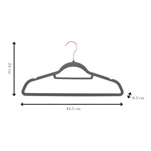 Noir Non-Slip Velvet Hangers - Set of 50