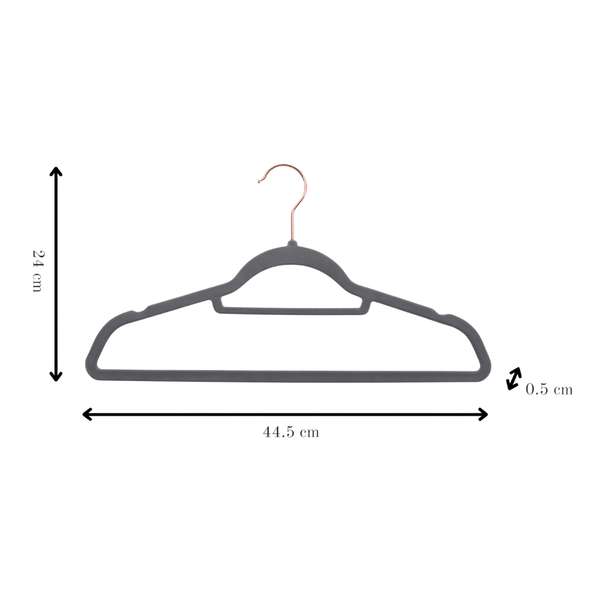 Noir Non-Slip Velvet Hangers - Set of 50