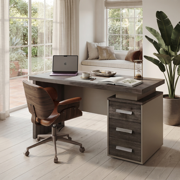 Kallisto Silkwood Executive Desk with Drawers