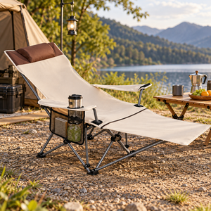 Foldable Reclining Camping Chair with Footrest