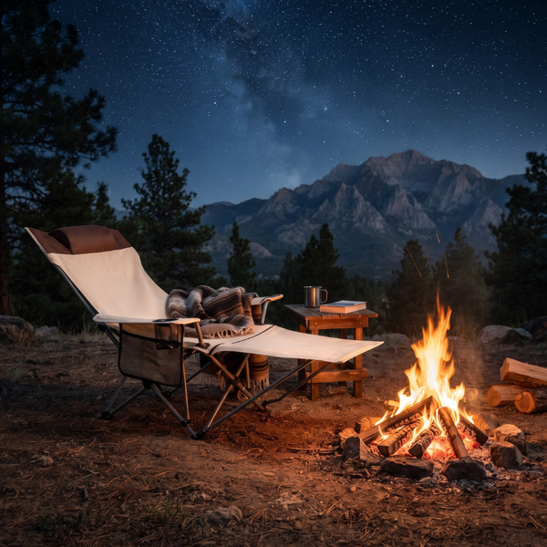 Foldable Reclining Camping Chair with Footrest