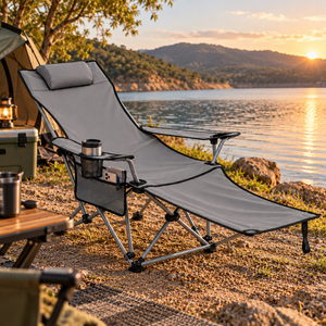Foldable Reclining Camping Chair with Footrest