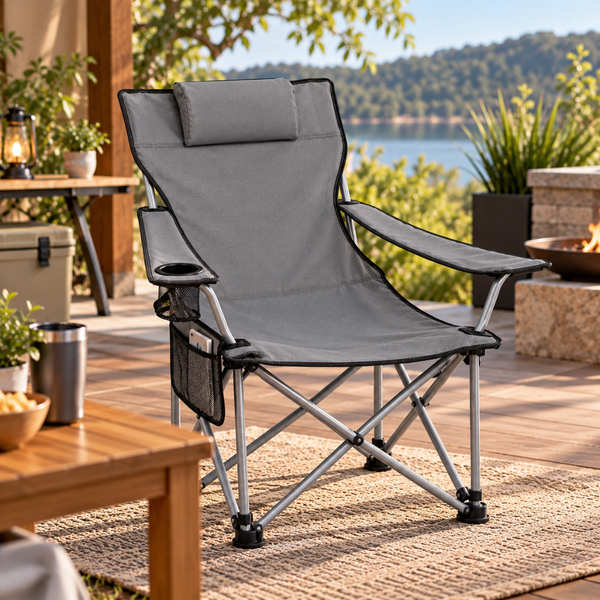 Foldable Reclining Camping Chair with Footrest
