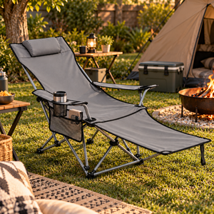 Foldable Reclining Camping Chair with Footrest