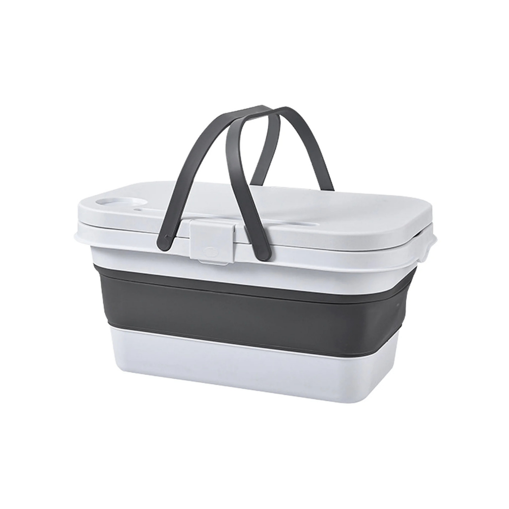 Collapsible Picnic Basket with Foldable Tray