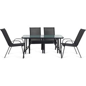 Glass-Top Patio Dining Set (6 Seater)