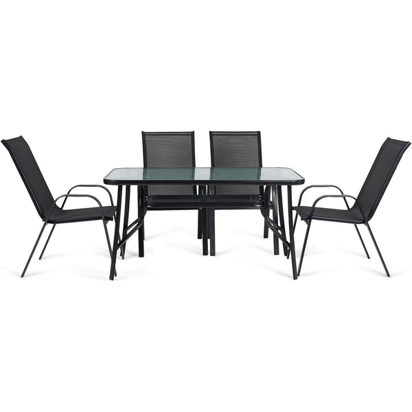 Glass-Top Patio Dining Set (6 Seater)