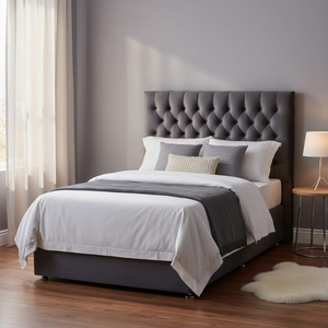 Praline Velvet Tufted Diamond Headboard