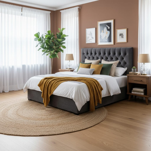 Praline Velvet Tufted Diamond Headboard