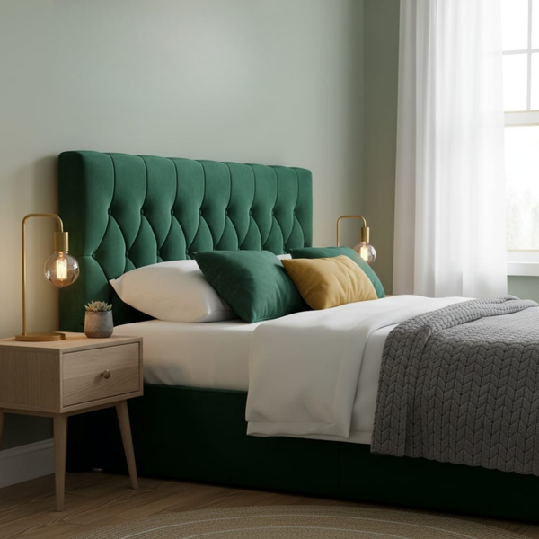 Praline Velvet Tufted Diamond Headboard