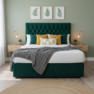 Praline Velvet Tufted Diamond Headboard