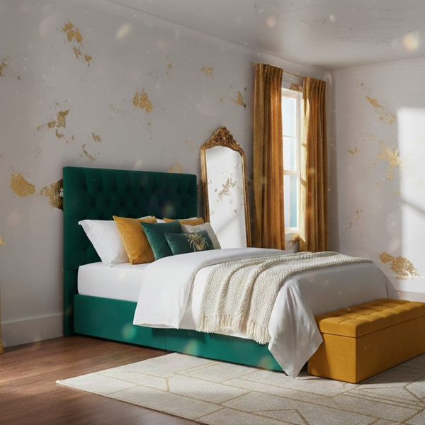 Praline Velvet Tufted Diamond Headboard