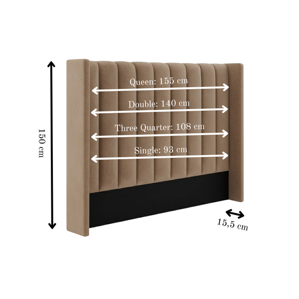 Lucera Velvet Winged Panel Headboard