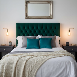 Praline Velvet Tufted Diamond Headboard